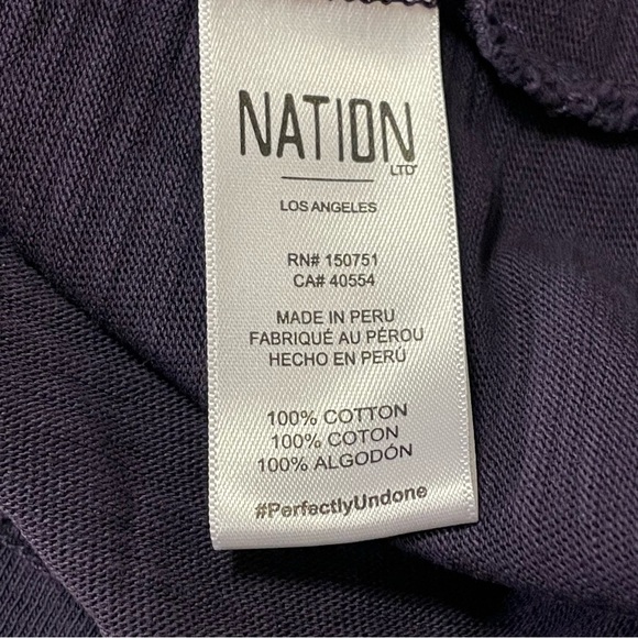 NATION LTD Jenna Cuffed Combo Tee Top in Boysenberry - Picture 5 of 7